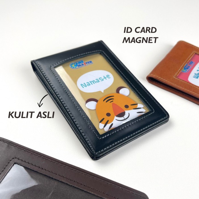 

ATKJaya- ID card holder kulit asli model selip saku magnet