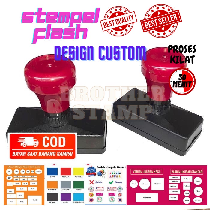 

ATKJaya- STEMPEL CUSTOM / 22X55 mm / OTOMATIS TINTA /BISA 2 WARNA