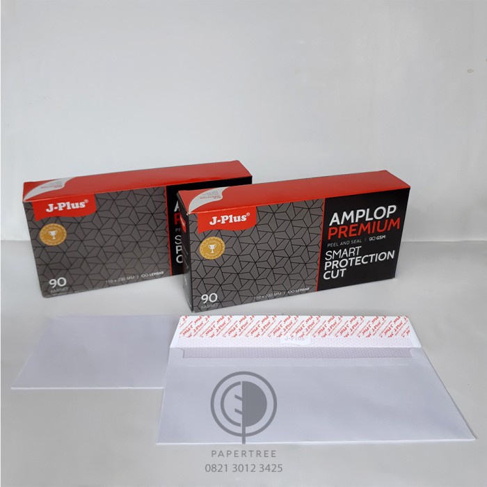ATKJaya- Amplop Putih J-Plus Merah Tipe 90 [KABINET] 90 gsm