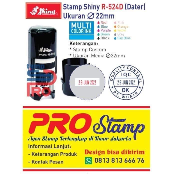 

ATKJaya- Stempel Shiny R-524D / Dater (Custom Text)