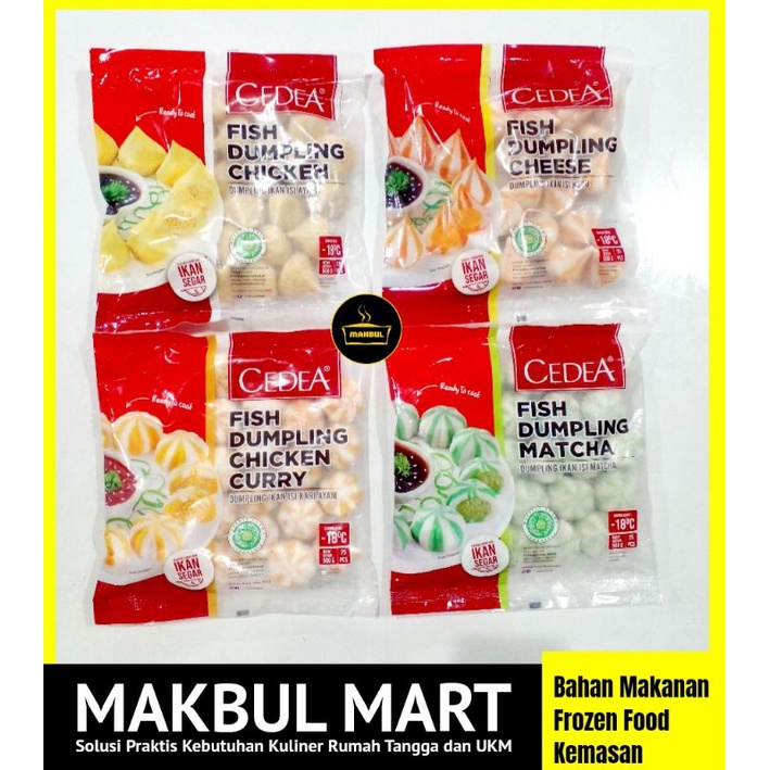 

CEDEA Dumpling Ikan Isi Keju / Cheese, Ayam / Chicken, Curry, Matcha 500gr