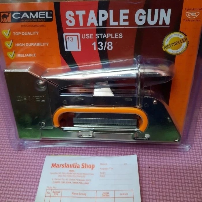 STAPLES TEMBAK CAMEL / STAPLE GUN CAMEL / TEMBAKAN STAPLES TEMBAK +ISI