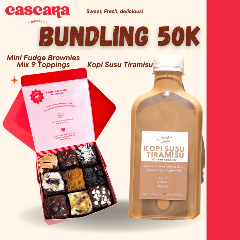

Cascara Cookies- Promo Bundling Paket Hemat Dessert Kue Cookies Brownies Buy 1 Get 1 Beli 1 Gratis 1