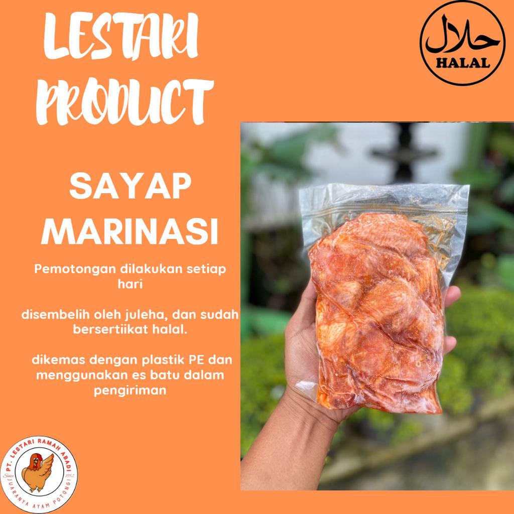 

Sayap Marinasi 500 gram / Ayam Bumbu Asin / Ayam Paha Bawah Bumbu Asin / Ayam Paha Dada Bumbu Asin