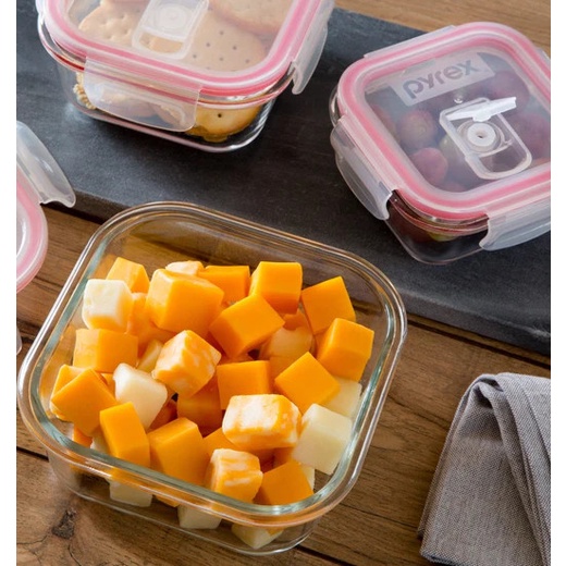 Best Seller Pyrex Easy Vent Glass Storage Container / Wadah Penyimpanan Kaca / Toples Kaca