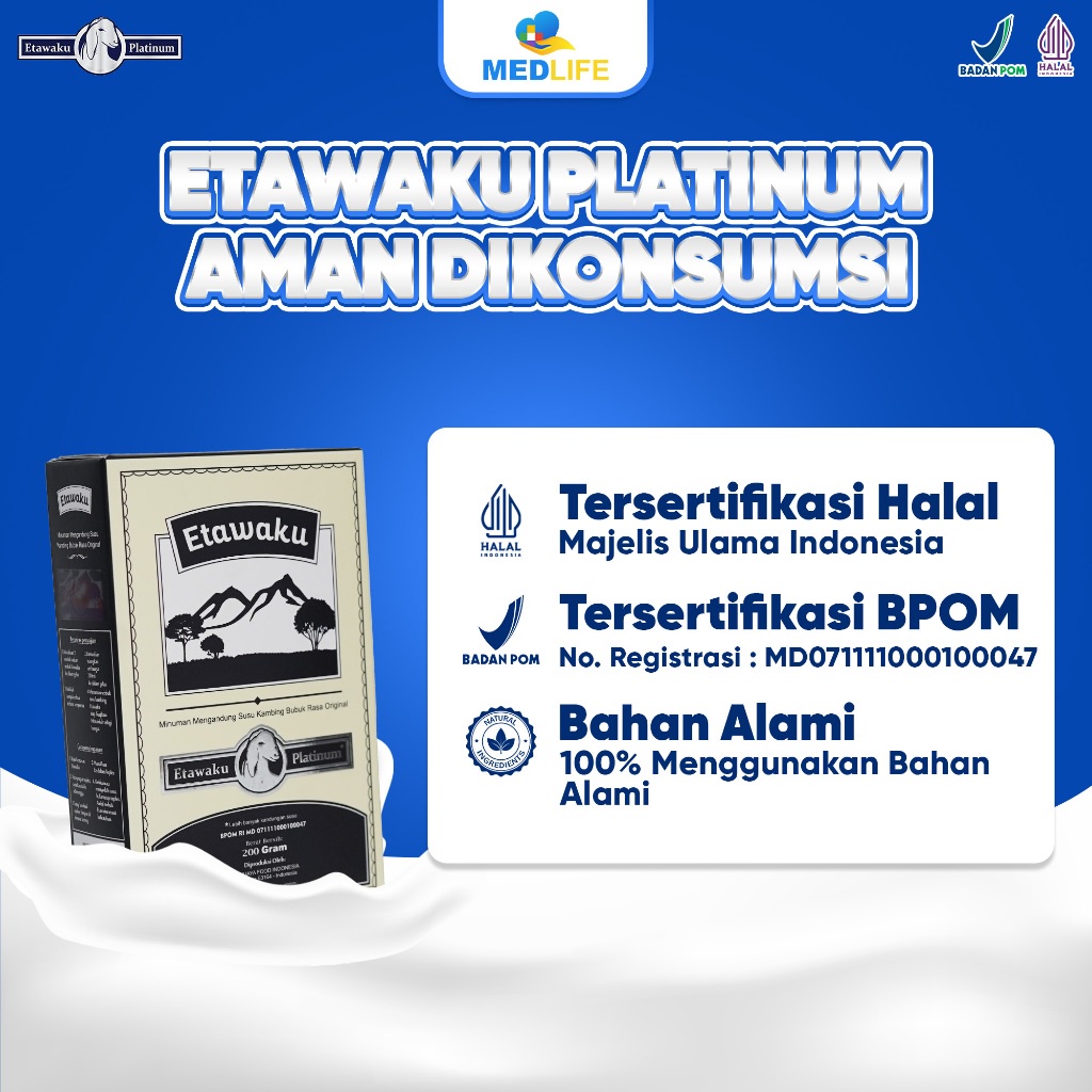 

Etawaku Platinum 5 Box Susu Etawa Atasi Sistem Pernapasan Pernafasan Asma Bronkhitis Sesak Nafas