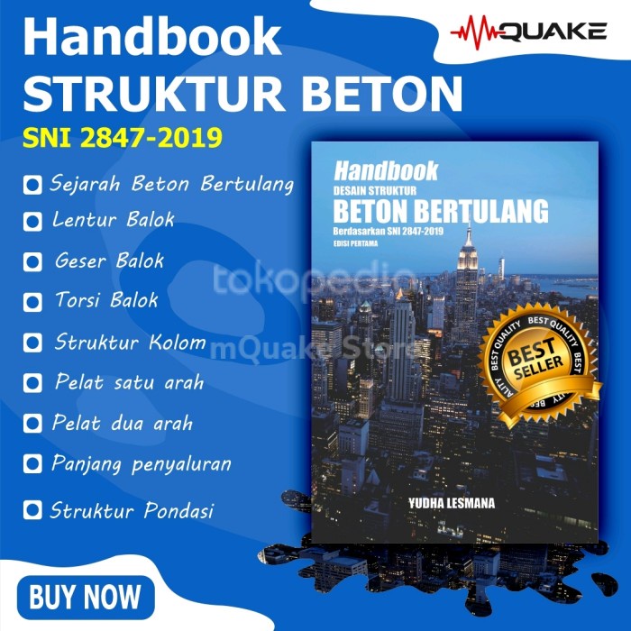 Terlaris Softcover-Handbook Desain Struktur Beton Bertulang sesuai SNI2847-2019