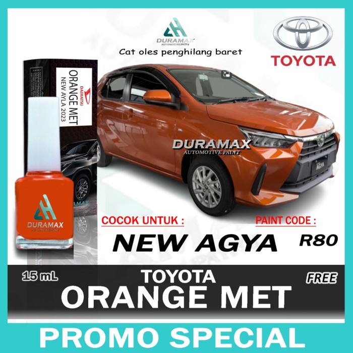 Cat Oles Orange Metalic R80 Toyota Agya Ayla 2023