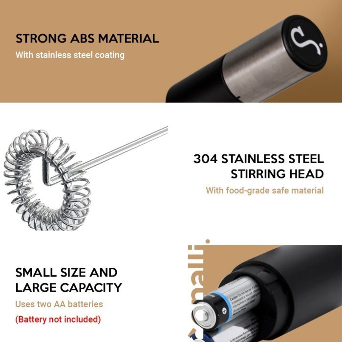 / Milk Frother Baterai Home Barista - Hand Mixer Electric