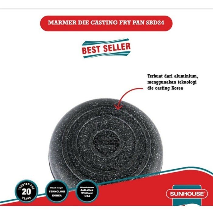 / Penggorengan anti lengket SUNHOUSE SBD24 24CM PANCI WAJAN