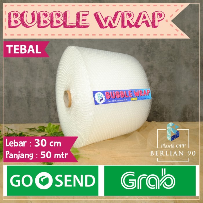 

SOUVEN- Bubble Wrap 30 Cm x 50 M / Bubble Wrap Bening Khusus GOJEK GRAB