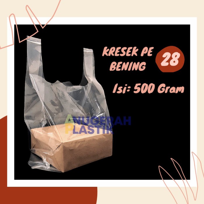 SOUVEN- Kantong Kresek PE Bening Ukuran 28/ Kresek Bening Tebal/ Kresek Murah