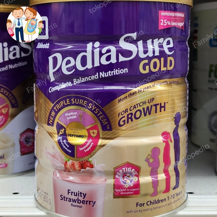 PediaSure Gold TripleSure Fruity Strawberry 850g Import Singapore