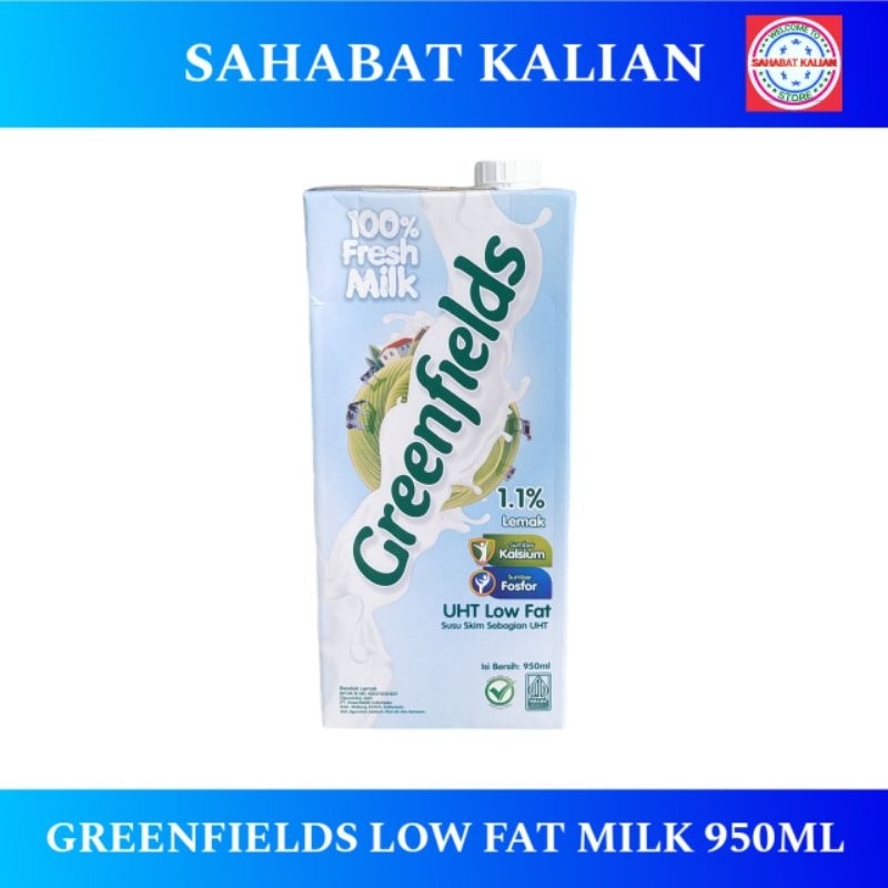 

GREENFIELDS LOW FAT 950ML 1 KARTON ISI 12PCS