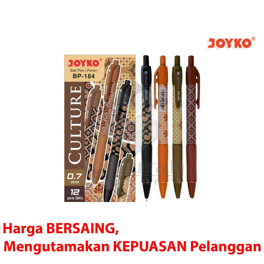 

IK! Pulpen Joyko Culture Batik BP 184 / Ball Pen BP-184 Hitam Batik 0.7 mm / Ballpen Cetek