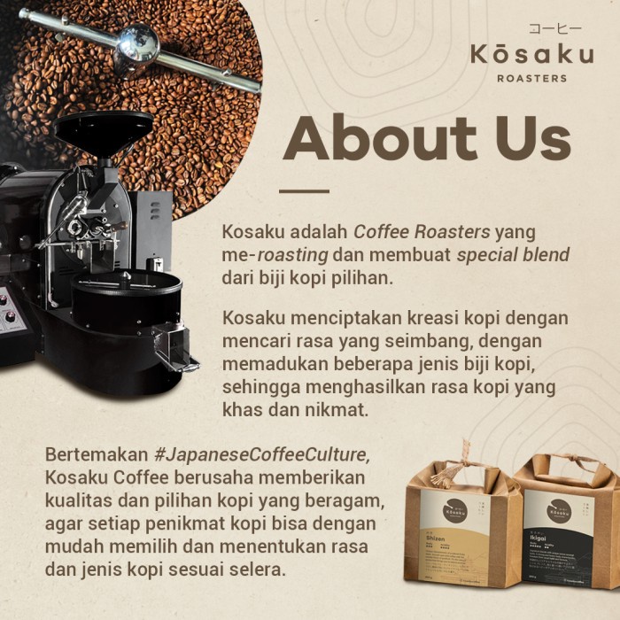

JH8 Kosaku Kogarashi Coffee 200gr Biji Kopi Arabika - Coffee Beans