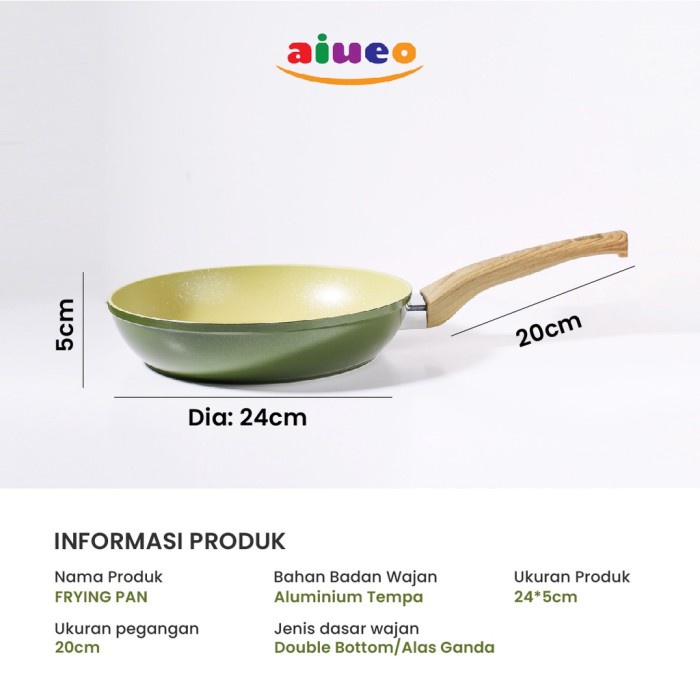 Jual AIUEO Avocado Series Frying Pan Anti Lengket Marble Serbaguna