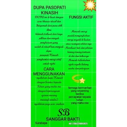 Dupa pasopati kinasih(energi aktif penarik rejeki)