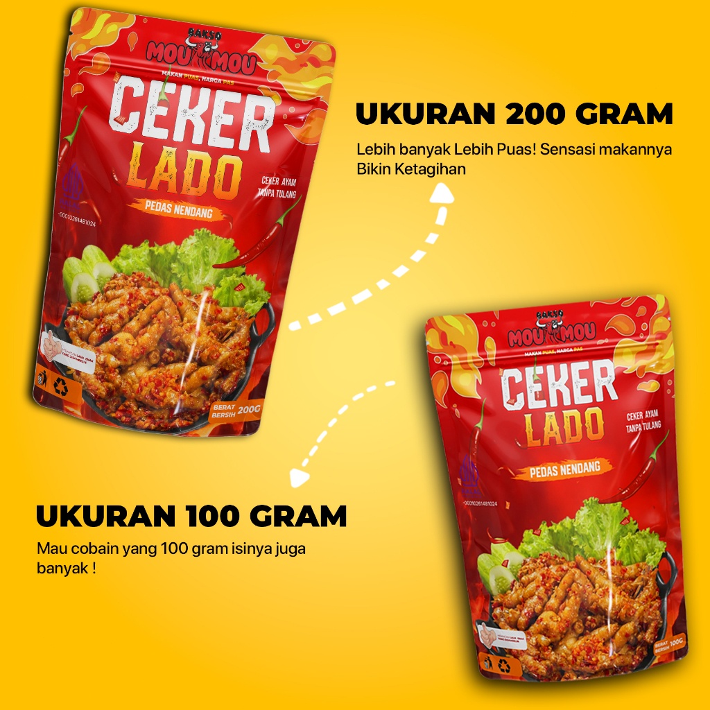 

MouMou Ceker Mercon Tanpa Tulang Ceker Mercon Pedas Ceker Mercon Sambal Lauk Siap Saji Makanan