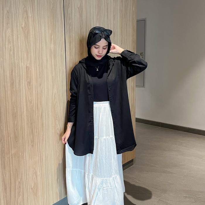 Harga Spesial Inara Tunic Kemeja Tunic Bahan Rayon Twill Size Lengkap Putih Putih Polos Polos Polos