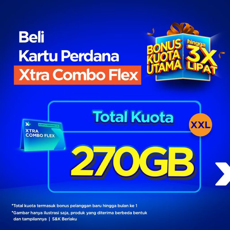 Kartu XL Xtra Combo Flex XL,XXL,XXXL, L, L+ MURAH BARU KUOTA BESAR 24 JAM
