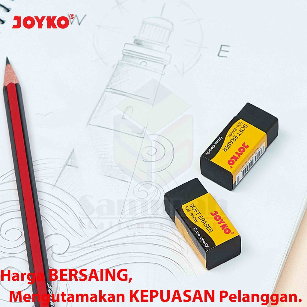 

Penghapus Pensil Joyko B 40 Kecil Isi 40 Pcs / Eraser B40 BL Hitam / Stip Pencil B40 P Putih Hitam (