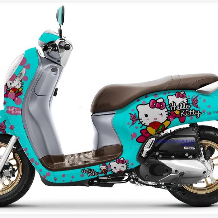 ready stok stiker full body decal motor honda scoopy 2020 2021 2022 hello kitty keren original