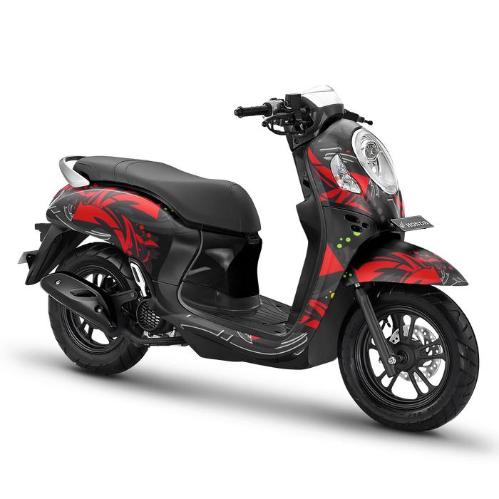 ready stok decal full body sticker honda scoopy 2021 2023 2022 2020 grafity 5 - hitam original
