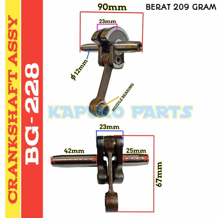 Jual [READY] 228 CRANKSHAFT ASSY UNTUK MESIN POTONG RUMPUT TANAKA 2 TAK