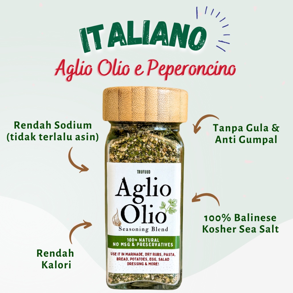 

TRUFUUD Aglio Olio e Peperoncino Italian Herbs Pasta Spice Seasoning Bumbu Pasta Masak Instant