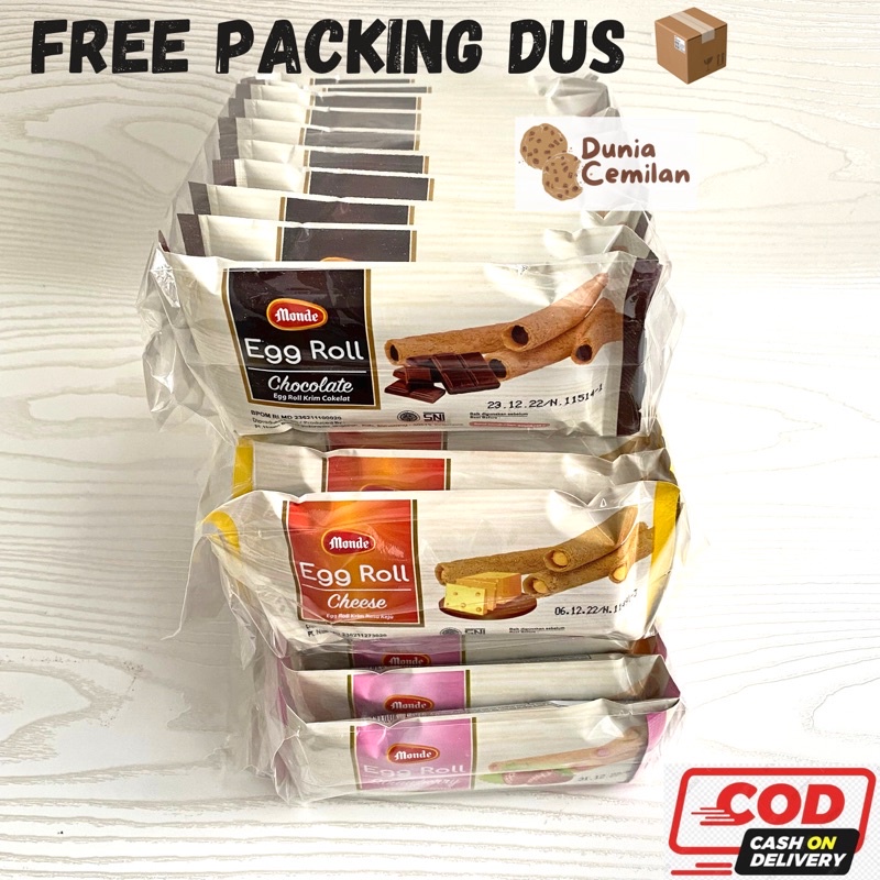 

HJ [TERMURAH!] EGG ROLL MONDE ISI COKLAT / STRAWBERRY 1 PAK (10pcsX35gr)
