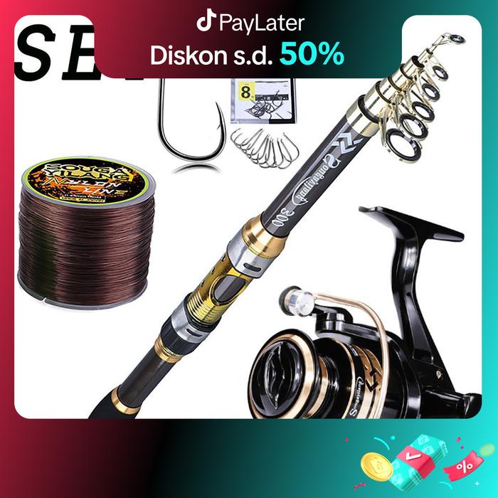 [tsb] - Sougayilang 2.1-3m joran pancing Serat Karbon joran pancing laut joran teleskopik 5.2:1