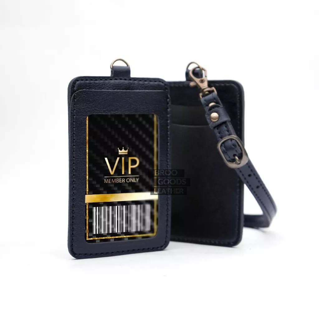 

Name Tag ID Card Dipung Holder Kulit Lanyard Termurah Berkualitas PU Leather Lanyard NameTag ID Card