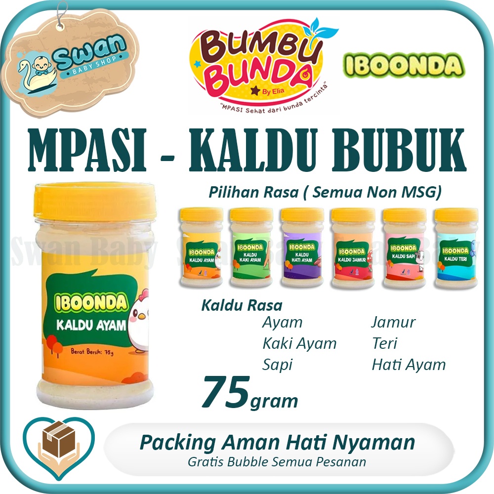 

IBOONDA By Bumbu Bunda Elia Kaldu Mpasi Bubuk 75gr / Kaldu Mpasi Non MSG