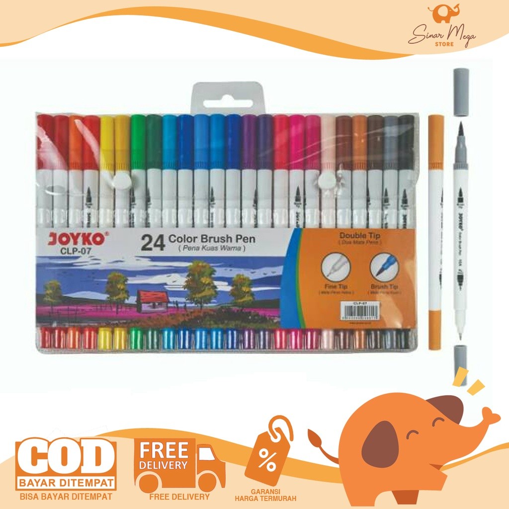 

Joyko Color Brush Pen Pena Kuas Warna CLP-07 / Pena Kuas Warna Set 24 Warna