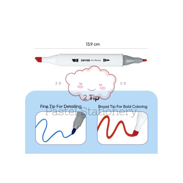 

Art Marker Joyko ARMK-66 30 40 60 Colors - Spidol Sketsa Seni Warna