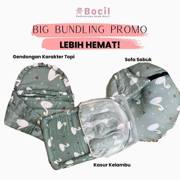 top PAKET SUPER HEMAT Brojol Lengkap Perlengkapan Bayi Baby Anak Cowok Cewek Paket (KASUR KELAMBU +