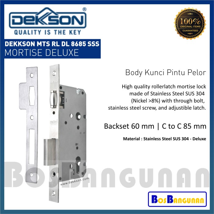 Jual [READY] MORTISE LOCK DEKKSON MTS RL DL8685 SSS BODY DEKKSON MTS RL DL 8685