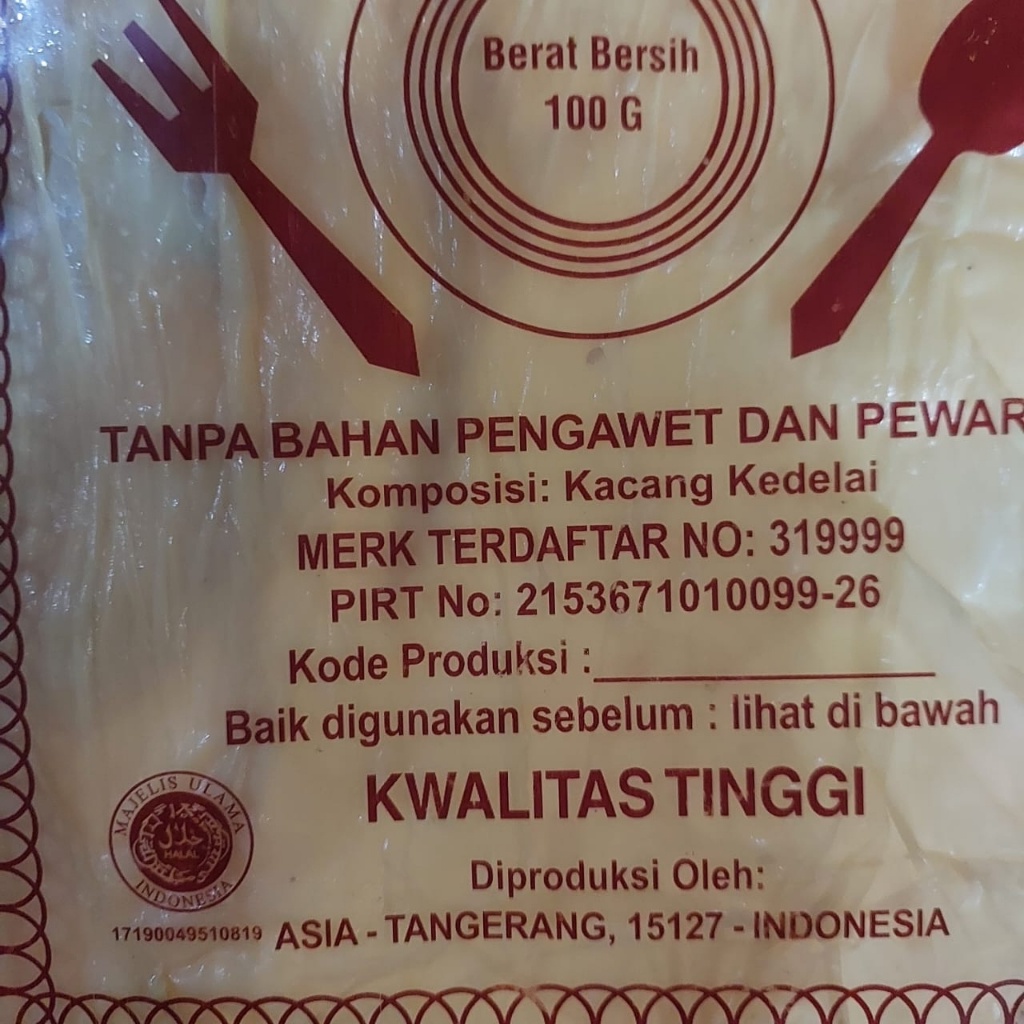 

Kembang Tahu Selera Sendok Garpu 100 gram