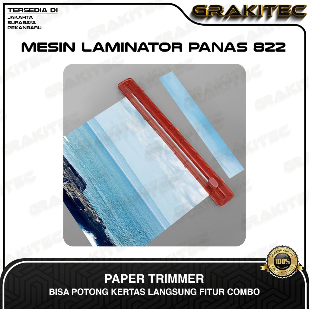

Mesin Laminating A4/F4 4in1 (230mm) 821/822/825 Fitur Combo Laminating + Paper Trimmer + Emergency