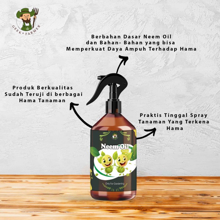JTTOP" INSEKTISIDA ORGANIK CAIR SPRAY NEEM OIL 500ML (GEEK FARMER)