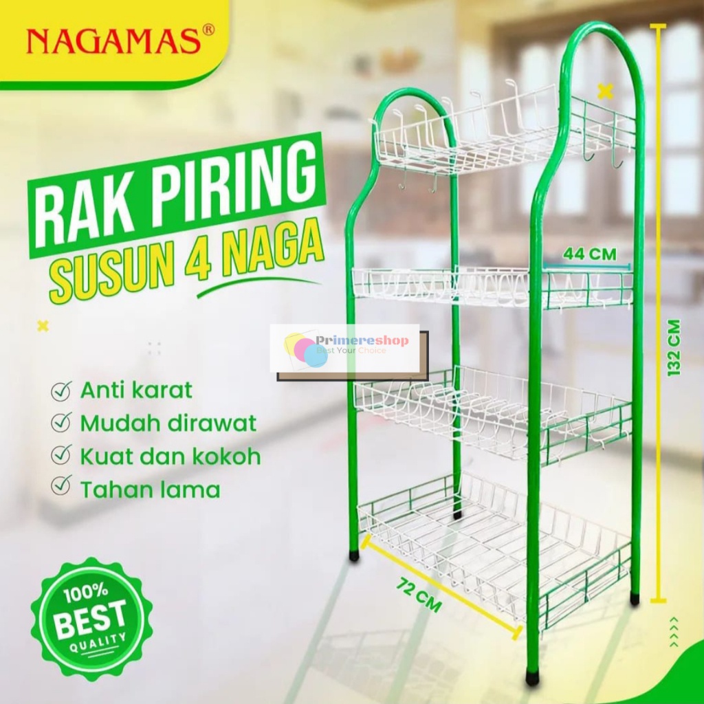 Grosir Rak Piring Wastafel Stainless 4 Susun Jumbo / Rak Cuci Piring Gelas Besar
