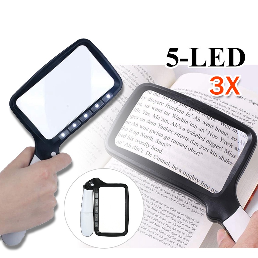 

Foldable Magnifier Kaca Pembesar Dengan Lampu 5 LED Untuk Membaca Magnifying Glass