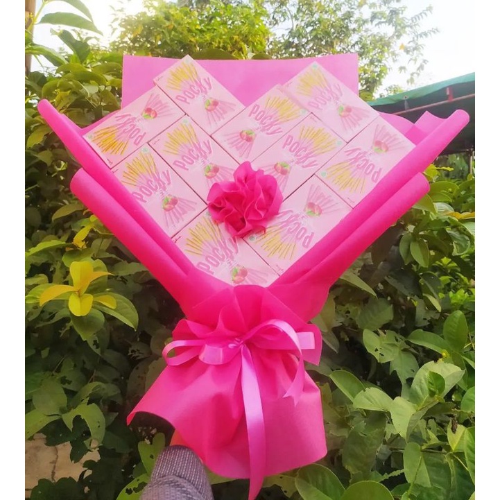 HJ BUKET POCKY LOVE BESAR VIRAL TERBARU UNIK CANTIK HADIAH MEWAH