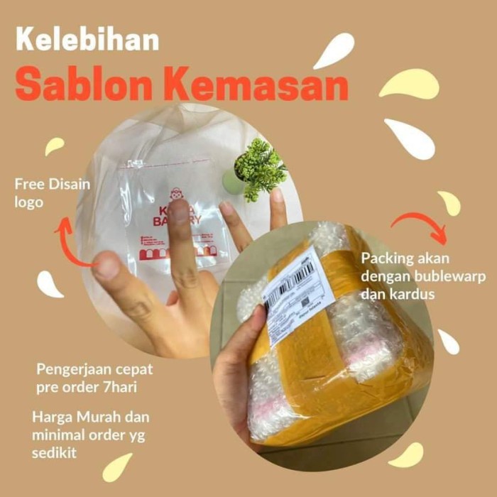 JTTOP SABLON PLASTIK OPP ROTI 7X12 03 MIC SABLON PLASTIK KEMASAN ROTI SABLON