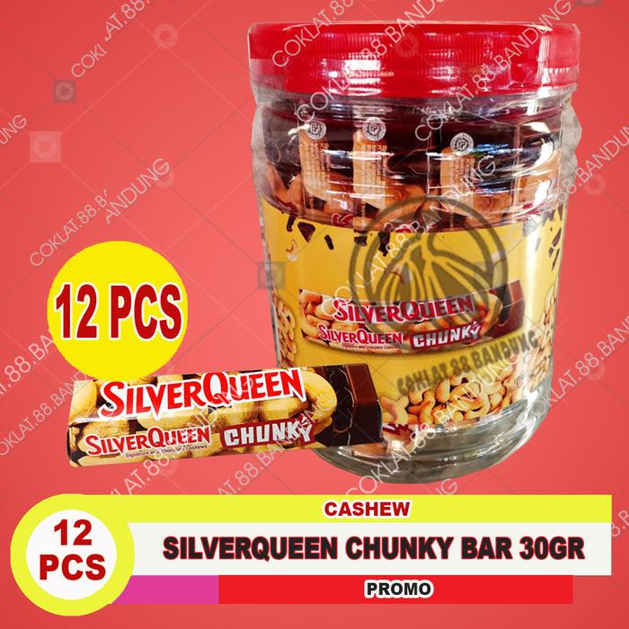

SILVERQUEEN CHUNKY BAR 12 PCS X 26gr ex 30 gr Chocolate, Cokelat SILVER QUEEN CHUNKY BAR 26 GRAM