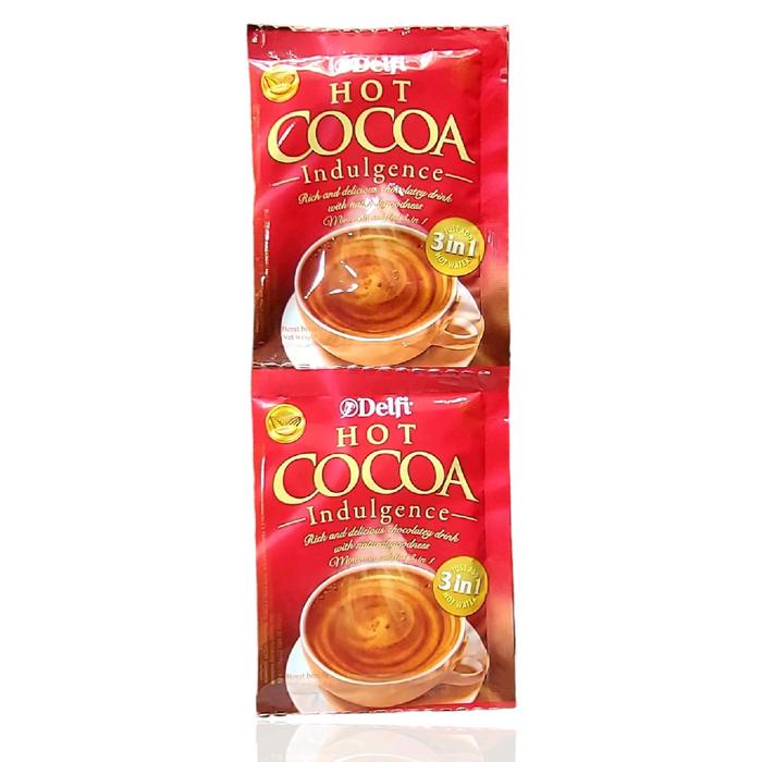 

1 KARDUS Delfi HOT COCOA Indulgence 1 KARDUS Isi 8 Renteng Chocolate Drink Cokelat Seduh Delfi