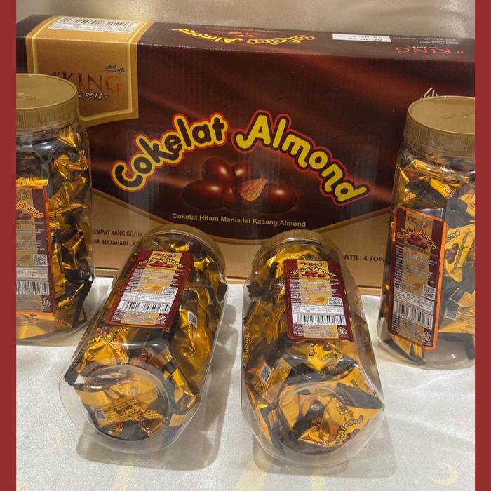 

musdalifah coklat almond - 1 karton coklat almond isi 4 toples dking Cokelat