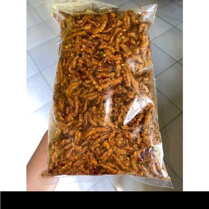 

kripik usus crispy pedas daun jeruk Cemilan