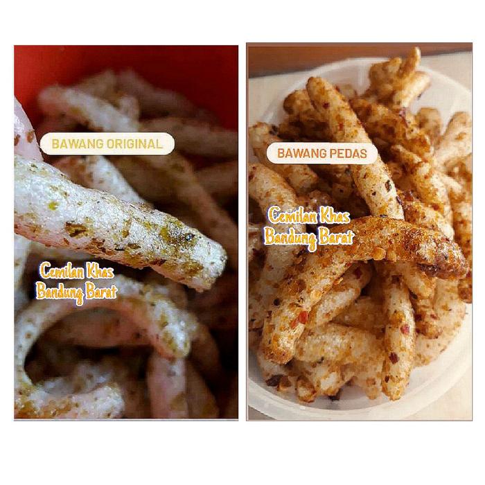 

Paket Bundling Kerupuk Gurilem Rasa Bawang Original Dan Pedas Food Snack Kacang Makanan Cemilan